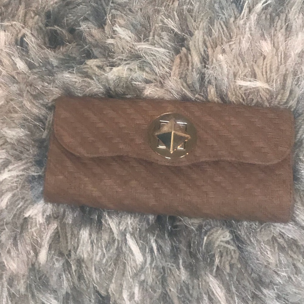 Brown Clutch with Gold Accent